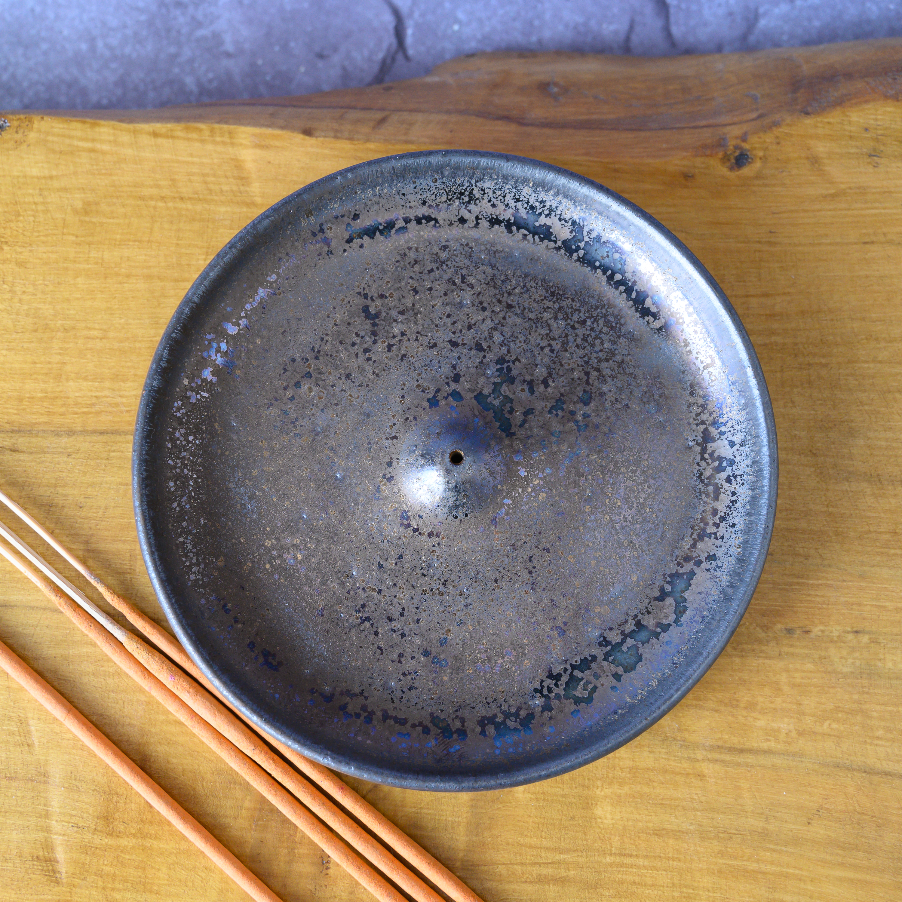 ST Pottery Incense Burner in Metallic Glaze