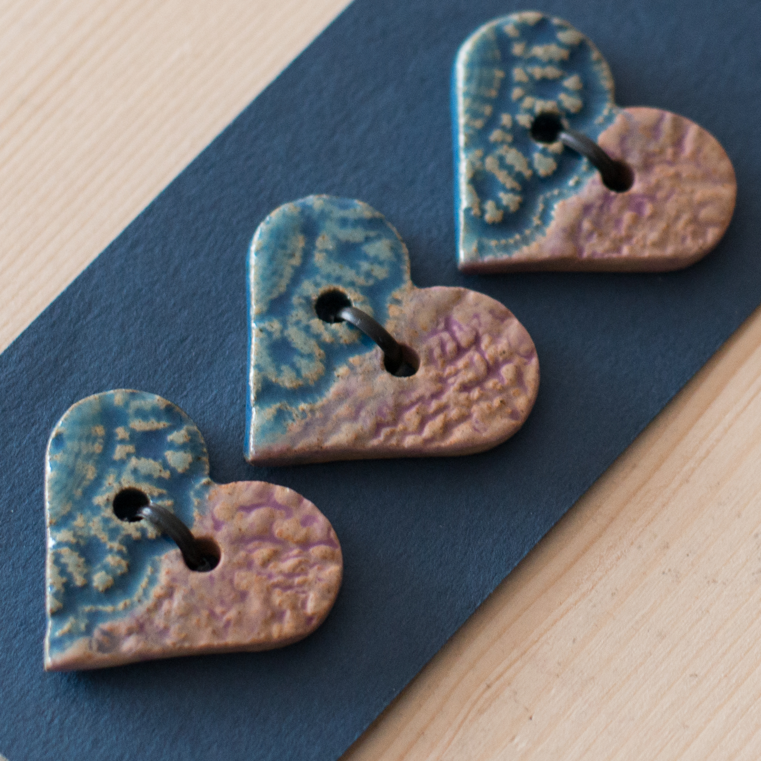 ST Pottery Heart Buttons